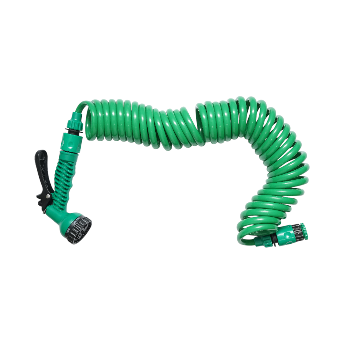 Furtun gradina spiralat extensibil 7.5m cu pistol reglabil 7 functii, adaptor 3/4, cupla rapida 1/2 - imagine 3