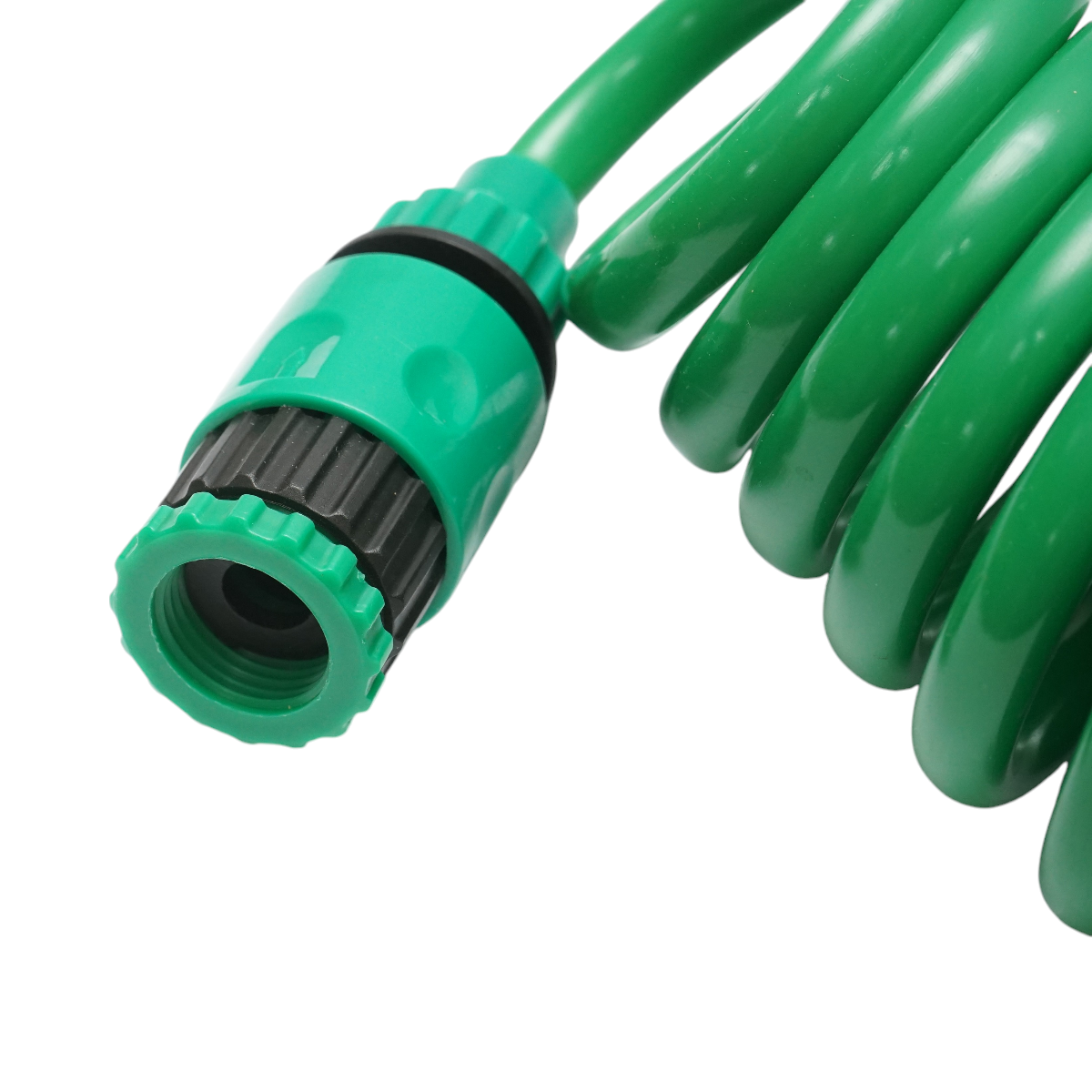 Furtun gradina spiralat extensibil 7.5m cu pistol reglabil 7 functii, adaptor 3/4, cupla rapida 1/2 - imagine 6