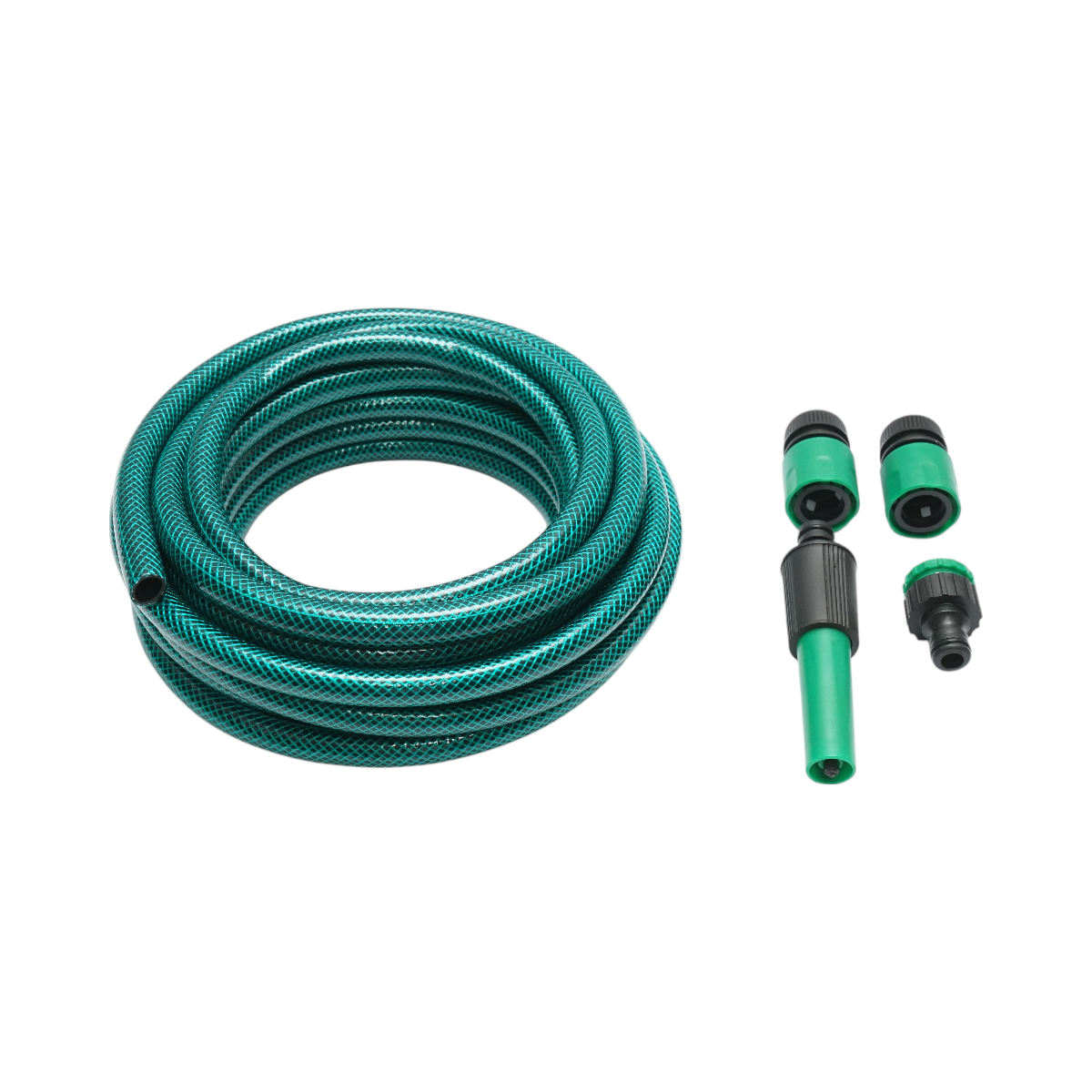 Set rola 7.5m furtun gradina PVC impletit 1/2 inch cu duza stropit reglabila, conectori si adaptor robinet 3/4-1/2 inch - imagine 2