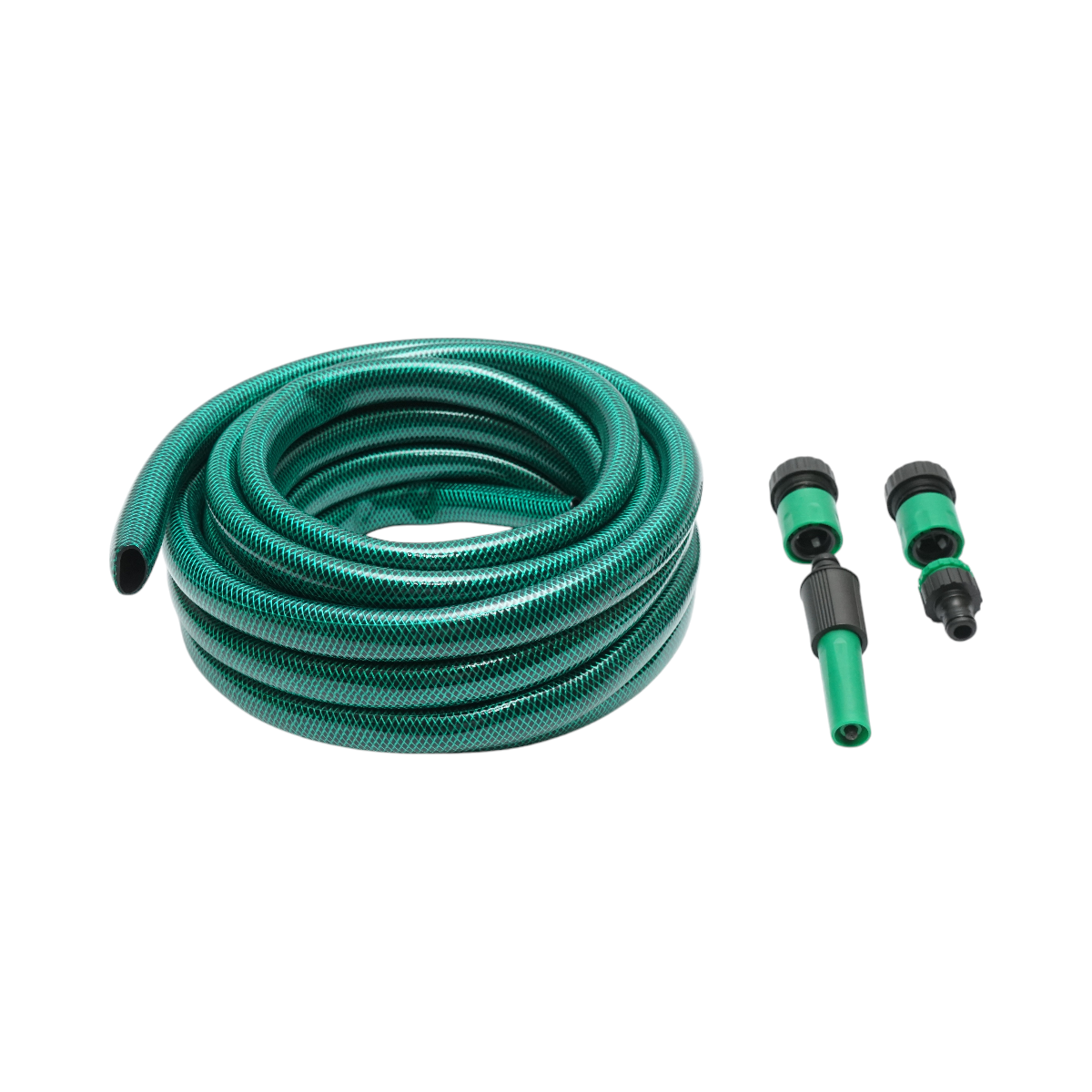 Set rola 7.5m furtun gradina PVC impletit 3/4 inch cu duza stropit reglabila, conectori si adaptor robinet 3/4-1/2 inch - imagine 2
