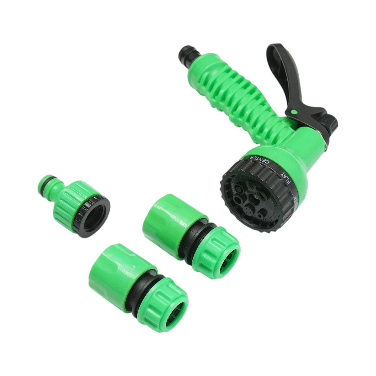Set pistol de stropit reglabil 7 moduri, 2 conectori 1/2, adaptor 1/2-3/4 pentru furtun gradina - imagine 3