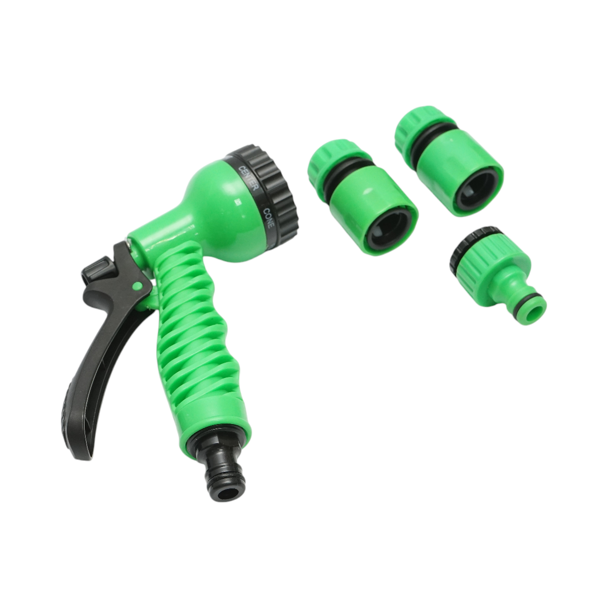 Set pistol de stropit reglabil 7 moduri, 2 conectori 1/2, adaptor 1/2-3/4 pentru furtun gradina - imagine 2