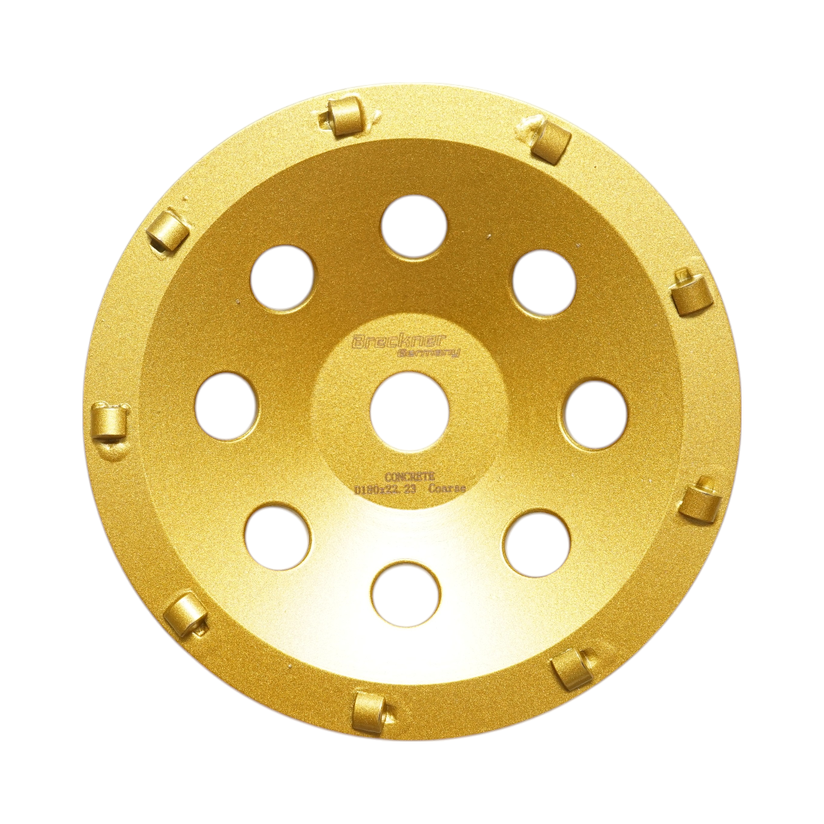 Disc diamantat segmentat PCD tip cupa 180x22.23, slefuit beton, piatra, travertin, mozaic, pavaj, caramida Breckner Germany
