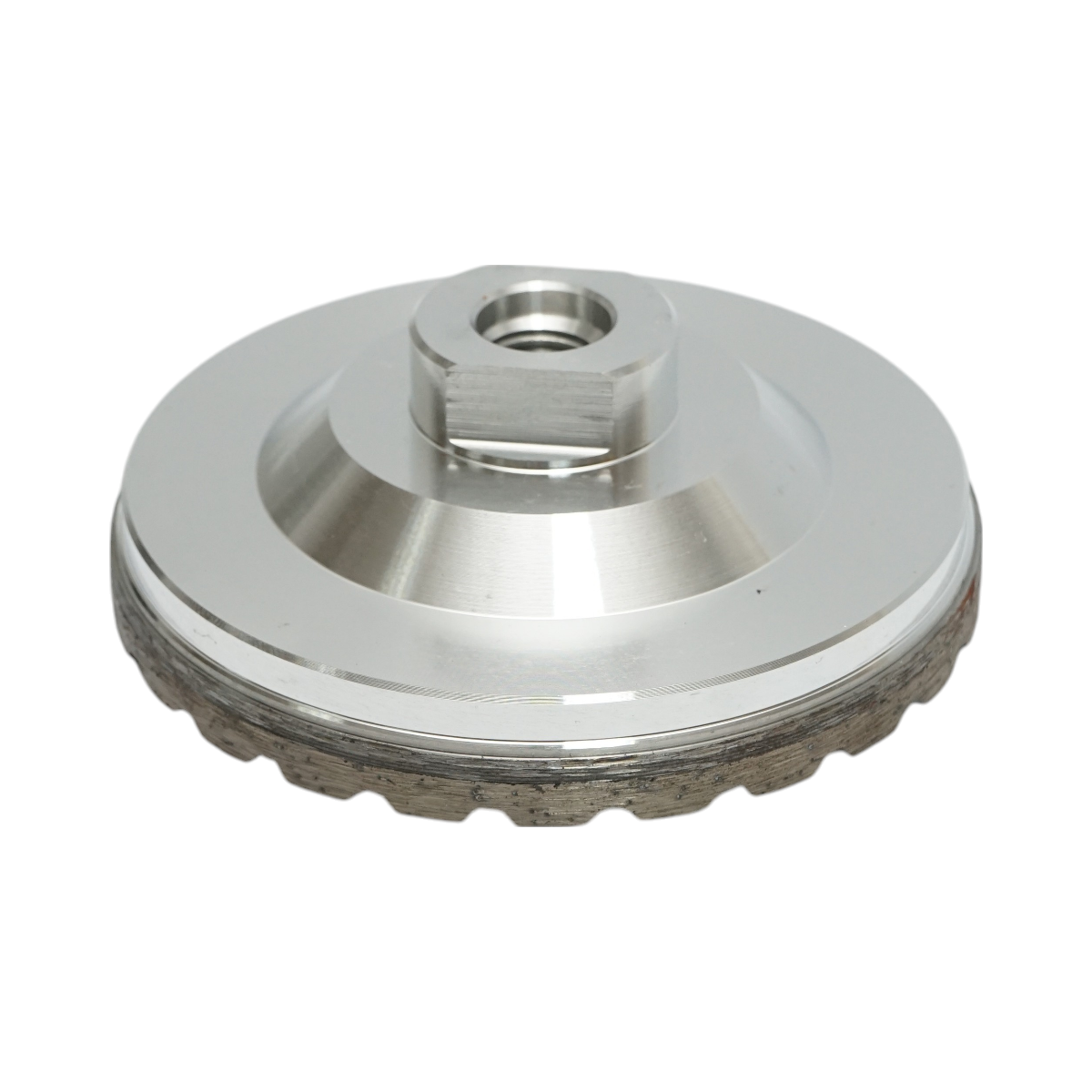 Disc diamantat turbo segmentat tip cupa 100mm, filet M14, grosier din aluminiu pentru slefuire granit Breckner Germany - imagine 4