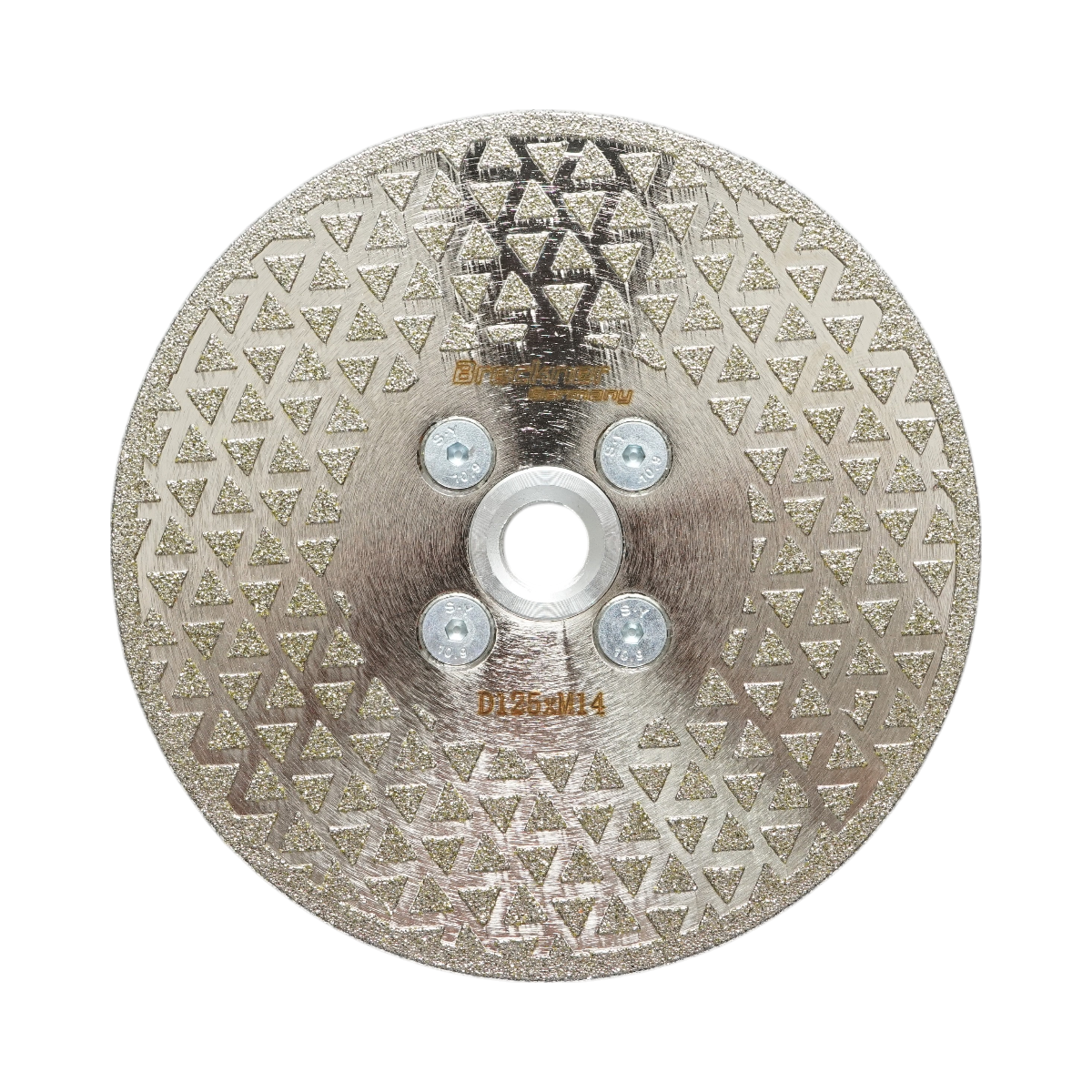 Disc diamantat electroplacat 125mm, filet M14 pentru taiere/slefuire marmura, fibra sticla, rasina, ceramica dura Breckner Germany