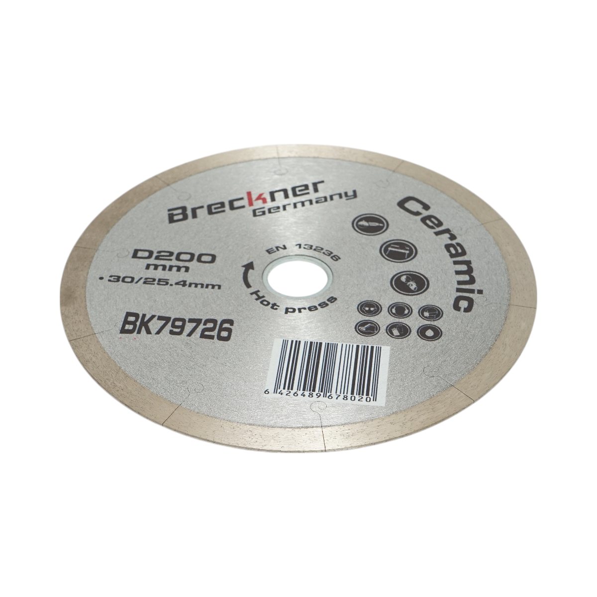 Disc diamantat continuu fractionat 200x30/25.4mm, segment 10mm pentru gresie, faianta, ceramica dura, marmura Breckner Germany - imagine 3