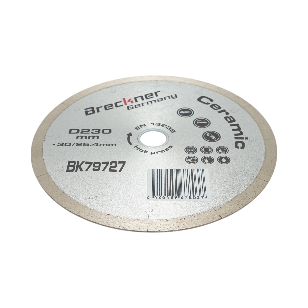 Disc diamantat continuu fractionat 230x30/25.4mm, segment 10mm pentru gresie, faianta, ceramica dura, marmura Breckner Germany - imagine 3