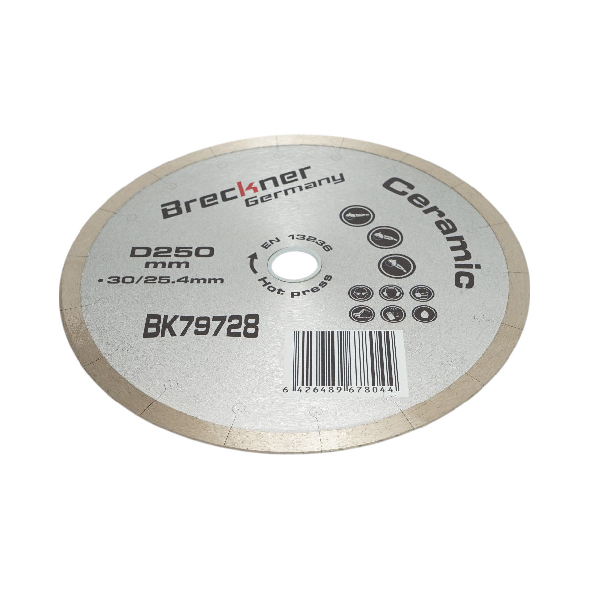 Disc diamantat continuu fractionat 250x30/25.4mm, segment 10mm pentru gresie, faianta, ceramica dura, marmura Breckner Germany - imagine 3