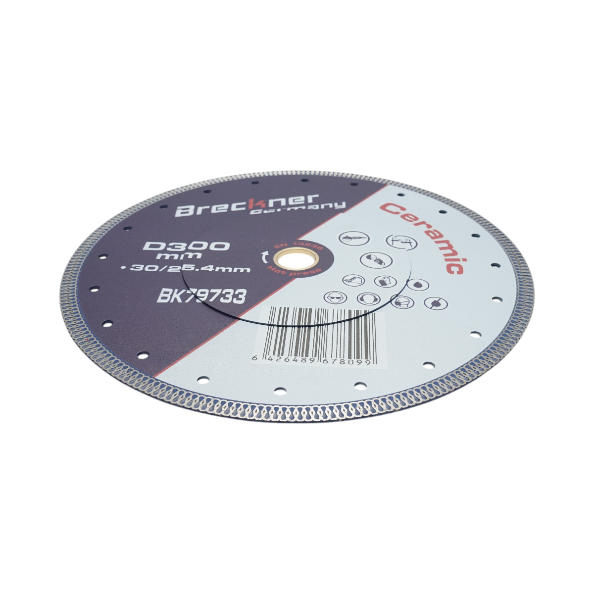 Disc diamantat turbo continuu 300x30/25.4mm, taiere umeda/uscata pentru ceramica dura, gresie, faianta Breckner Germany - imagine 3