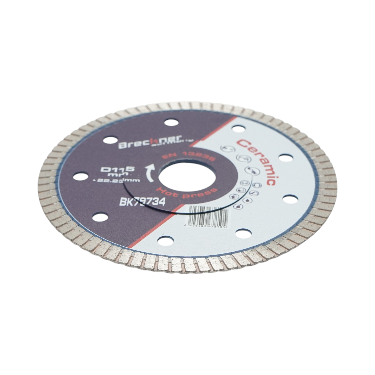 Disc diamantat turbo 115x22.23mm, segment 8mm pentru gresie, faianta, ceramica dura, marmura, granit Breckner Germany - imagine 3