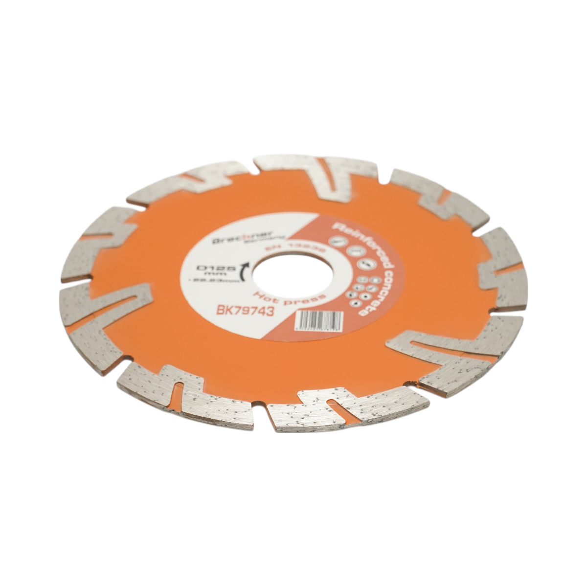 Disc diamantat turbo segmentat 125x22.23mm, segment 8mm pentru BCA, caramida, sapa, beton armat Breckner Germany - imagine 3
