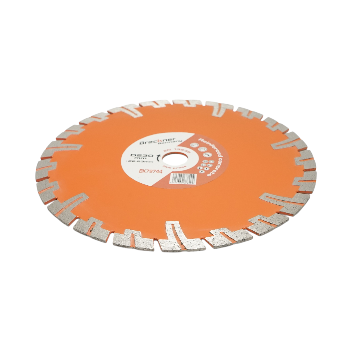 Disc diamantat turbo segmentat 230x22.23mm, segment 8mm pentru BCA, caramida, sapa, beton armat Breckner Germany - imagine 3