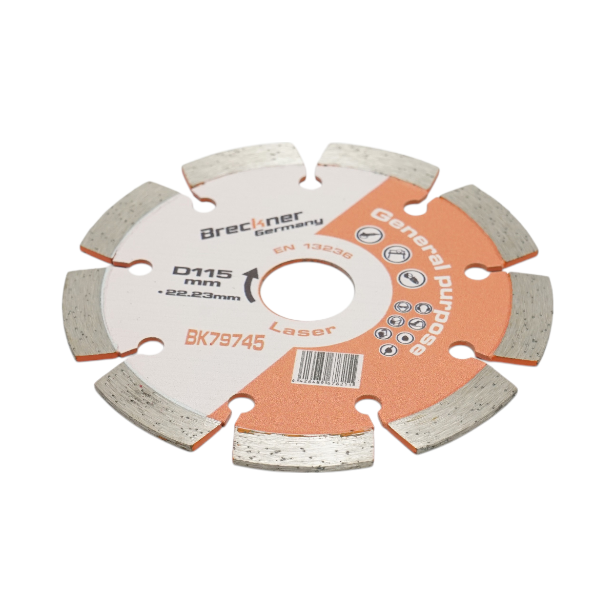 Disc diamantat segmentat 115x22.23mm, segment 10mm pentru caramida, beton, zidarie, boltari, piatra Breckner Germany - imagine 3