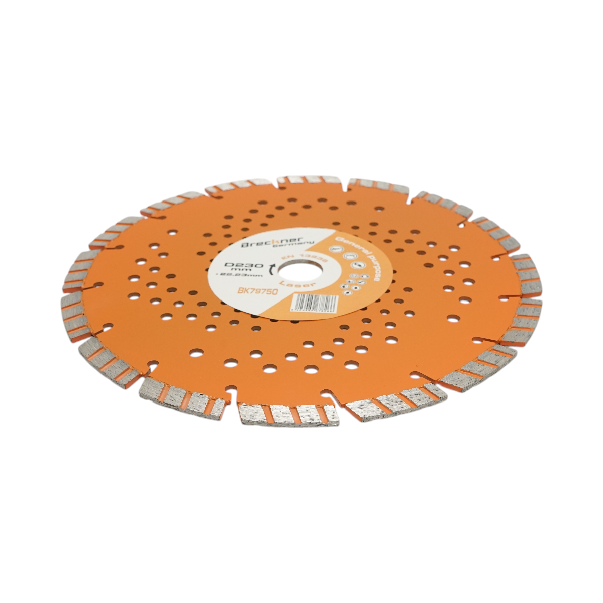 Disc diamantat turbo segmentat 230x22.23mm, segment 10mm pentru beton armat, pavele, boltari, piatra dura Breckner Germany - imagine 3