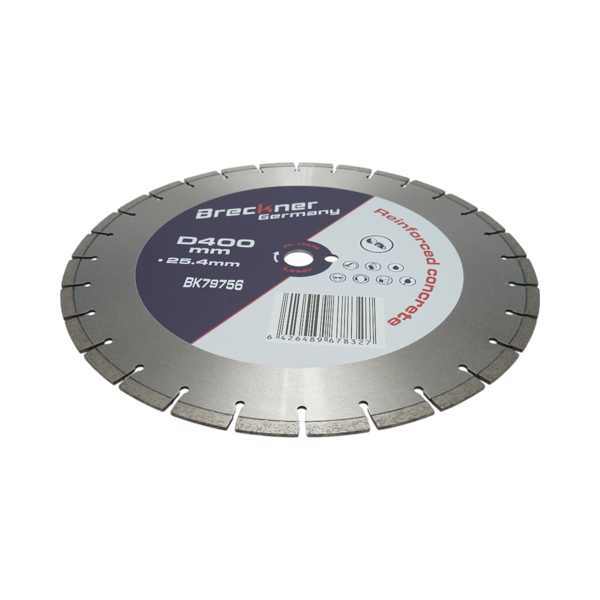 Disc diamantat segmentat 400x25.4mm, segment 10mm pentru beton armat, pavele, boltari, piatra dura Breckner Germany - imagine 3