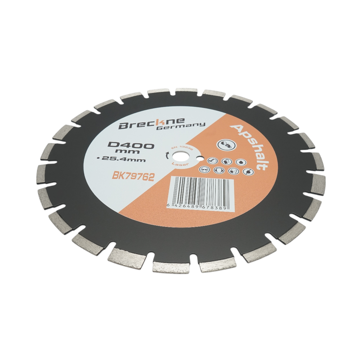 Disc diamantat segmentat 400x25.4mm, segment 12mm pentru asfalt-beton, caramida, sapa Breckner Germany - imagine 3