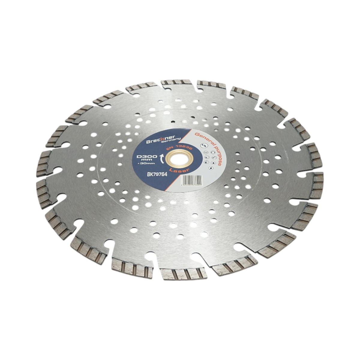 Disc diamantat turbo segmentat 300x30mm, segment 10mm pentru beton armat, pavele, boltari, piatra dura Breckner Germany - imagine 3