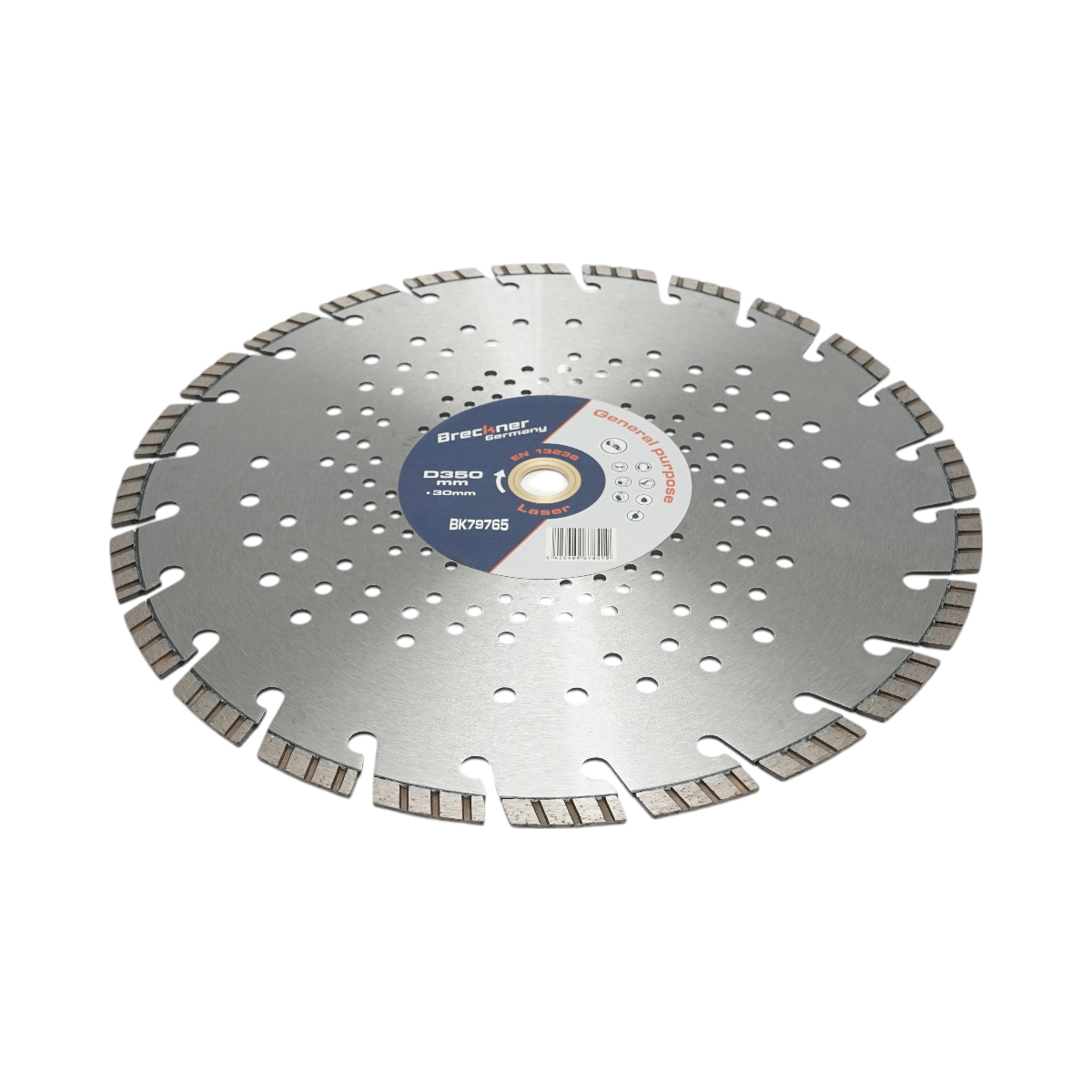 Disc diamantat turbo segmentat 350x30mm, segment 10mm pentru beton armat, pavele, boltari, piatra dura Breckner Germany	 - imagine 3