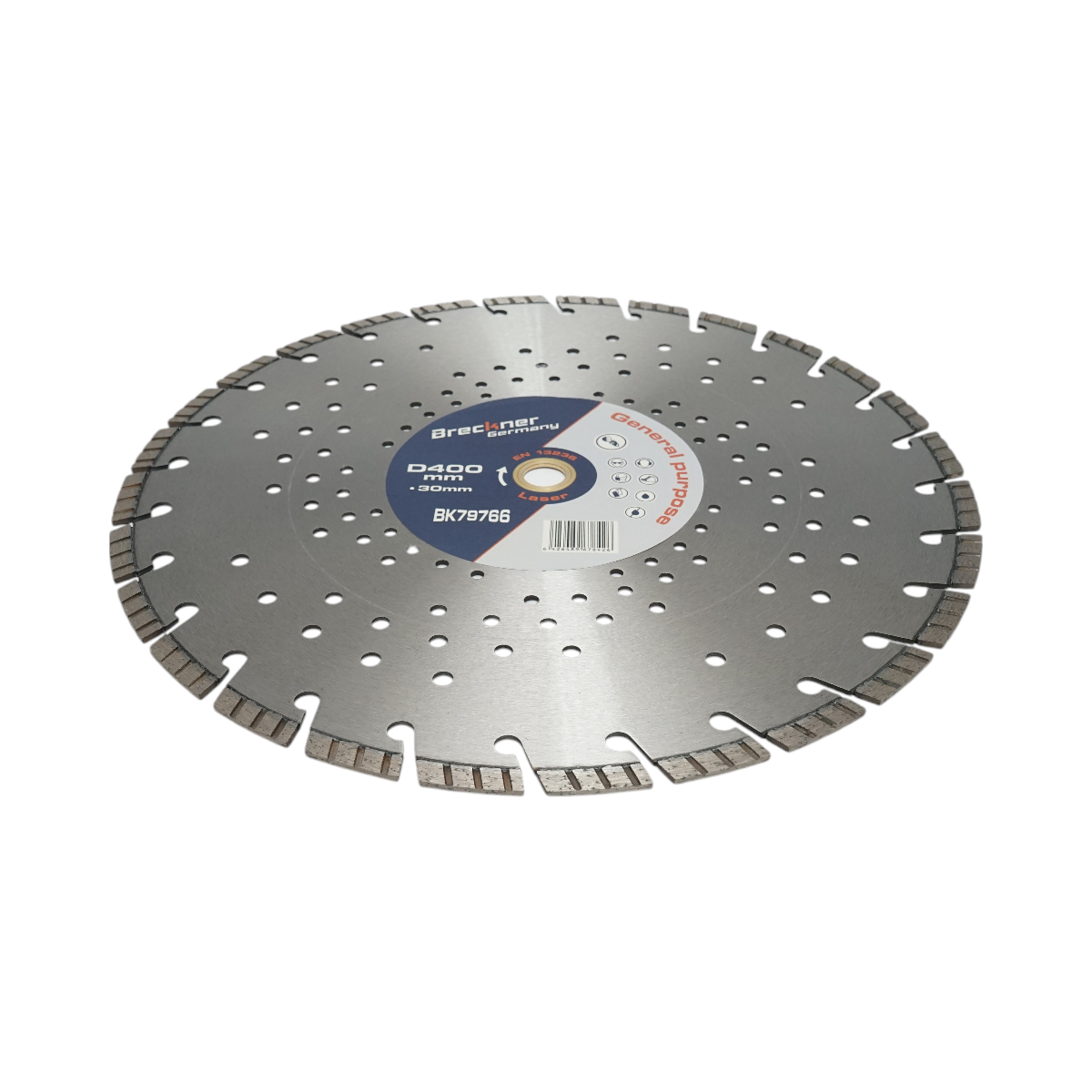 Disc diamantat turbo segmentat 400x30mm, segment 10mm pentru beton armat, pavele, boltari, piatra dura Breckner Germany - imagine 3