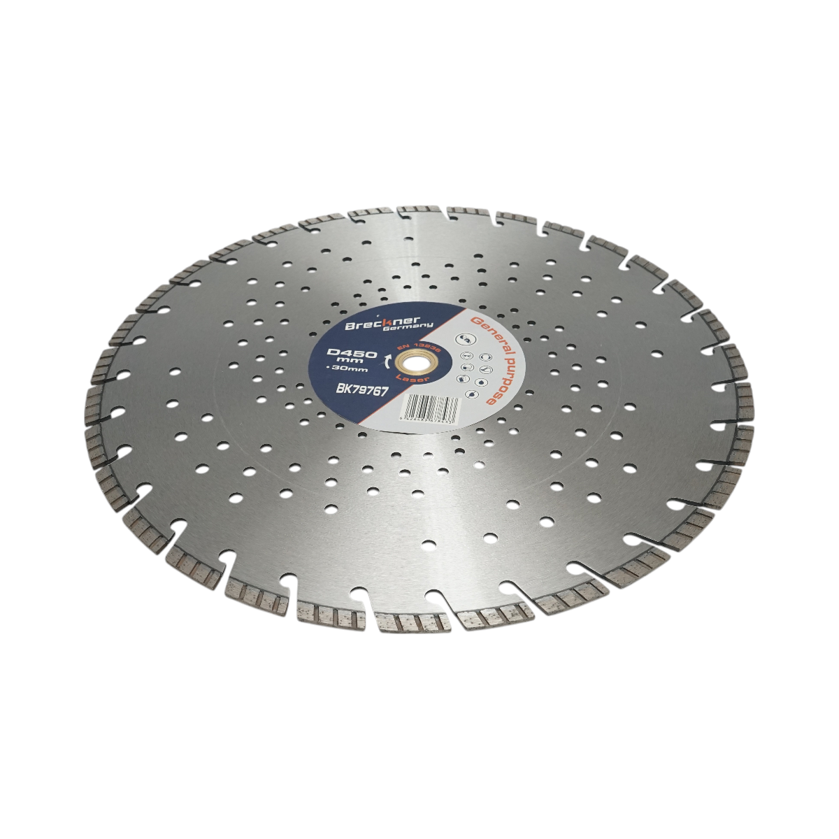 Disc diamantat turbo segmentat 450x30mm, segment 10mm pentru beton armat, pavele, boltari, piatra dura Breckner Germany - imagine 3