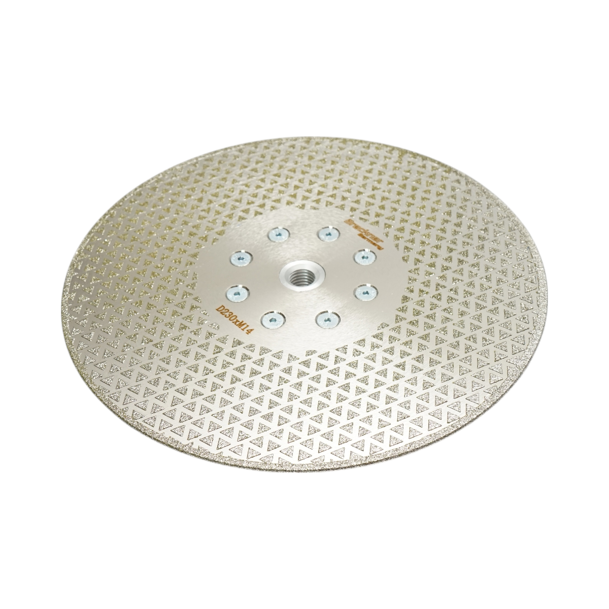 Disc diamantat electroplacat 230mm, filet M14 pentru taiere/slefuire marmura, fibra sticla, rasina, ceramica dura Breckner Germany - imagine 3