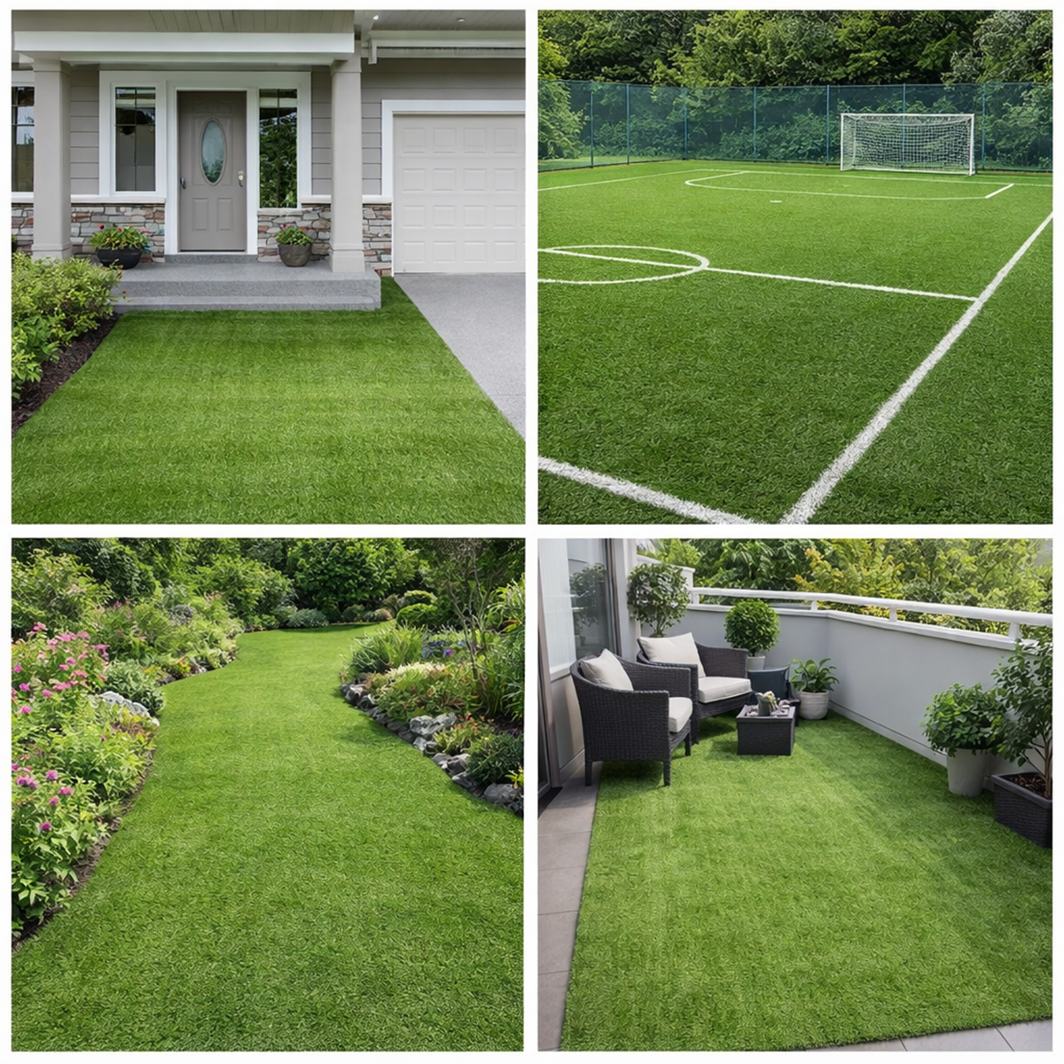 Covor gazon iarba artificiala verde 2mx30m, fir 7mm, 1 strat PP si PU - imagine 2