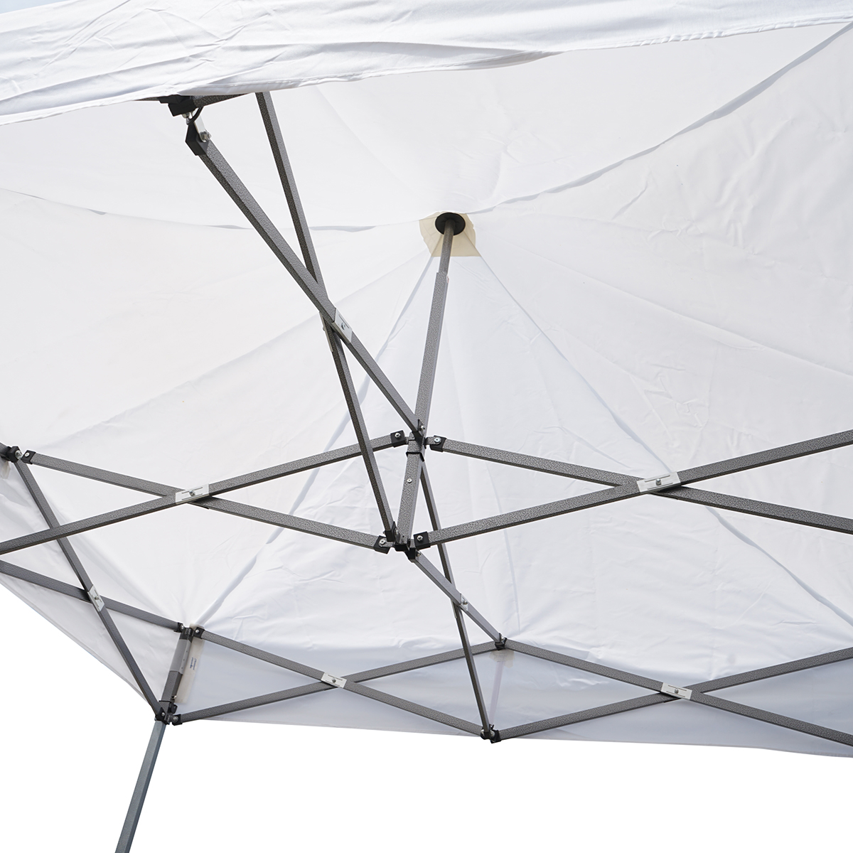 Cort pavilion pliabil 2x2m alb impermeabil, inaltime reglabila, cadru metalic Breckner Germany - imagine 5