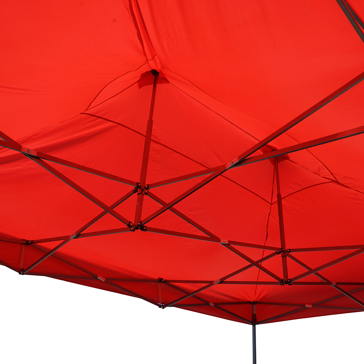 Cort pavilion pliabil 3x4.5m rosu impermeabil, inaltime reglabila, cadru metalic Breckner Germany - imagine 5