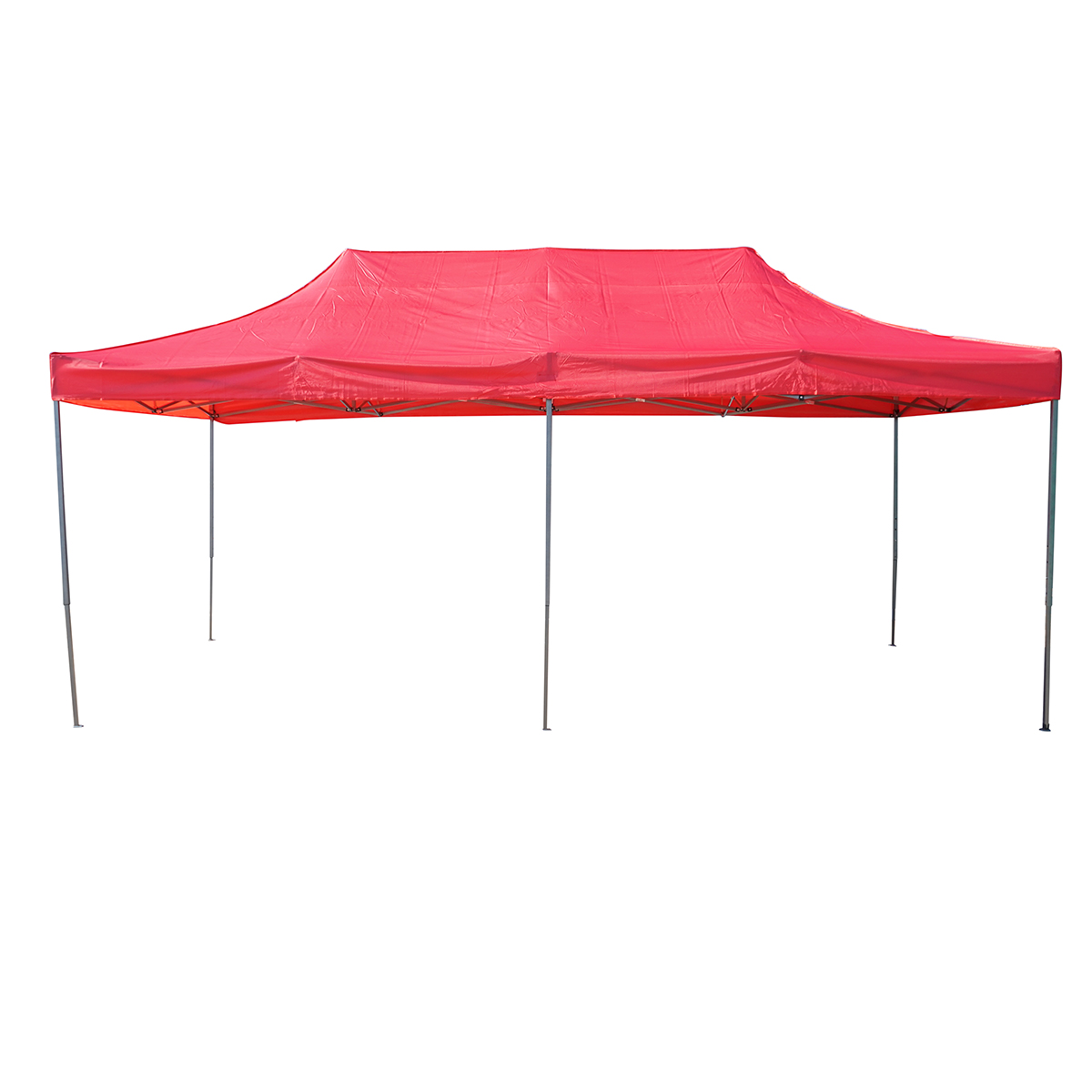 Cort pavilion pliabil 3x6m rosu impermeabil, inaltime reglabila, cadru metalic Breckner Germany