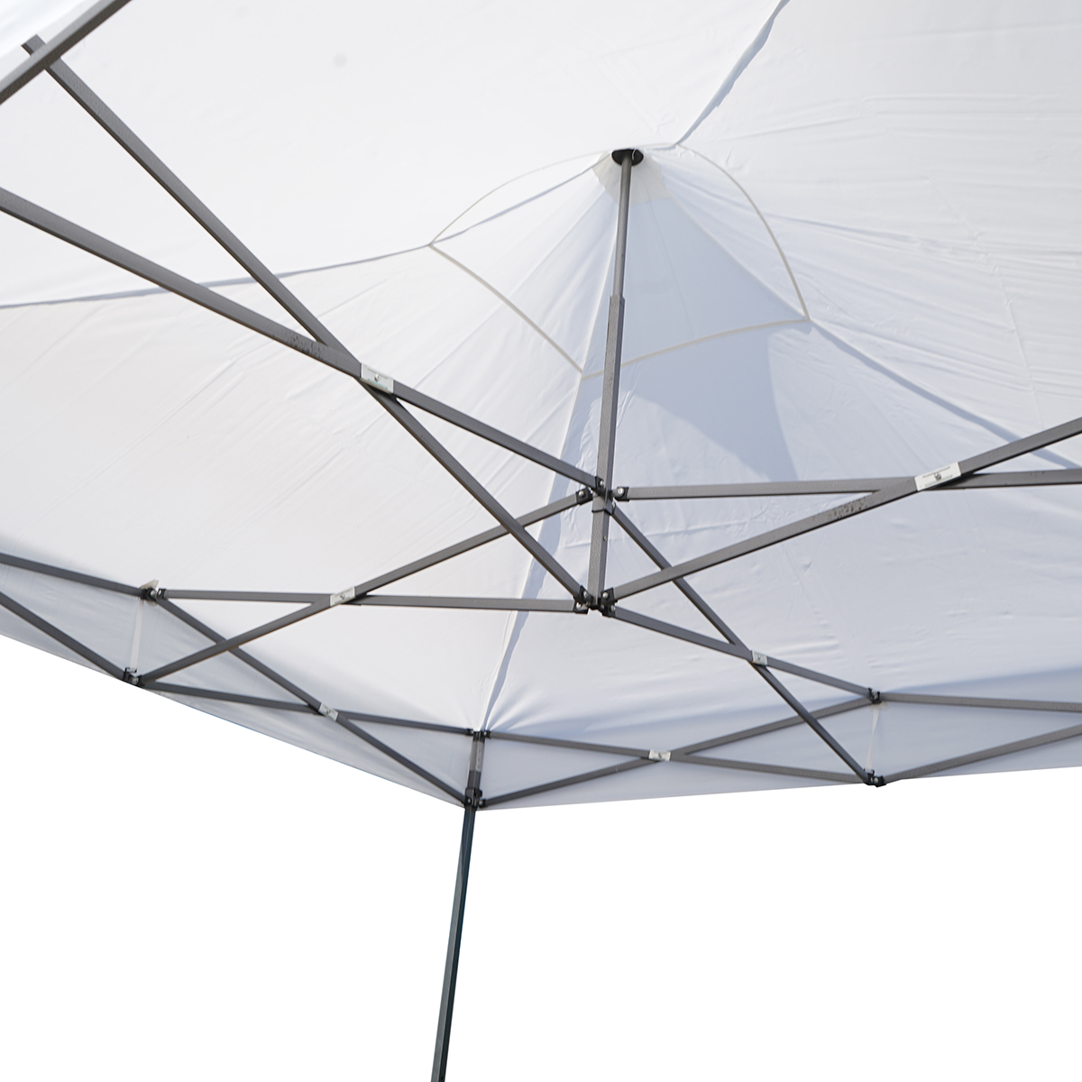 Cort pavilion pliabil 3x3m alb impermeabil, inaltime reglabila, cadru metalic Breckner Germany - imagine 4