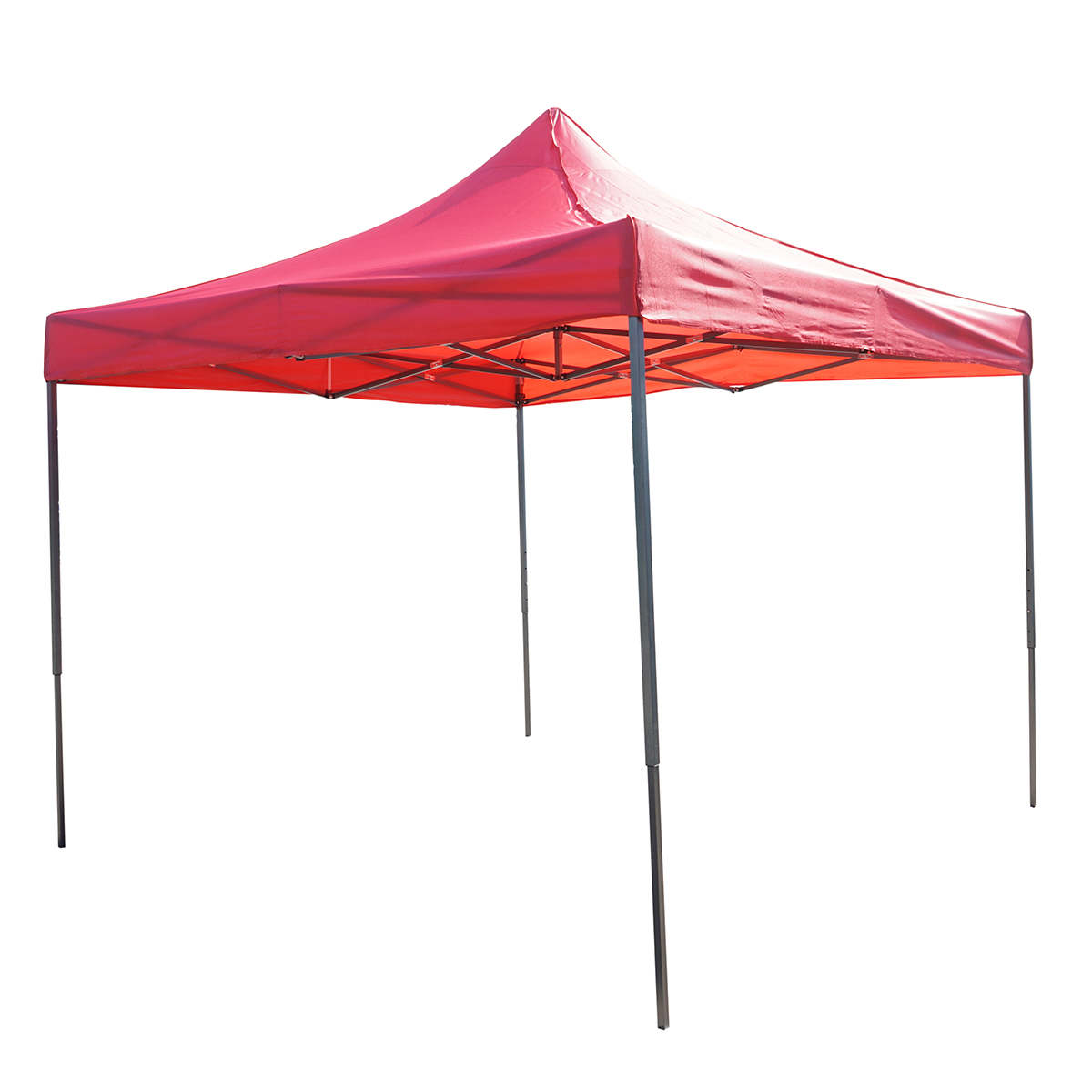 Cort pavilion pliabil 3x3m rosu impermeabil, inaltime reglabila, cadru metalic Breckner Germany - imagine 3
