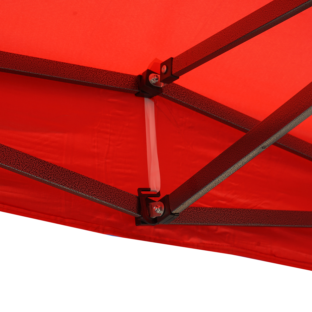 Cort pavilion pliabil 3x3m rosu impermeabil, inaltime reglabila, cadru metalic Breckner Germany - imagine 6