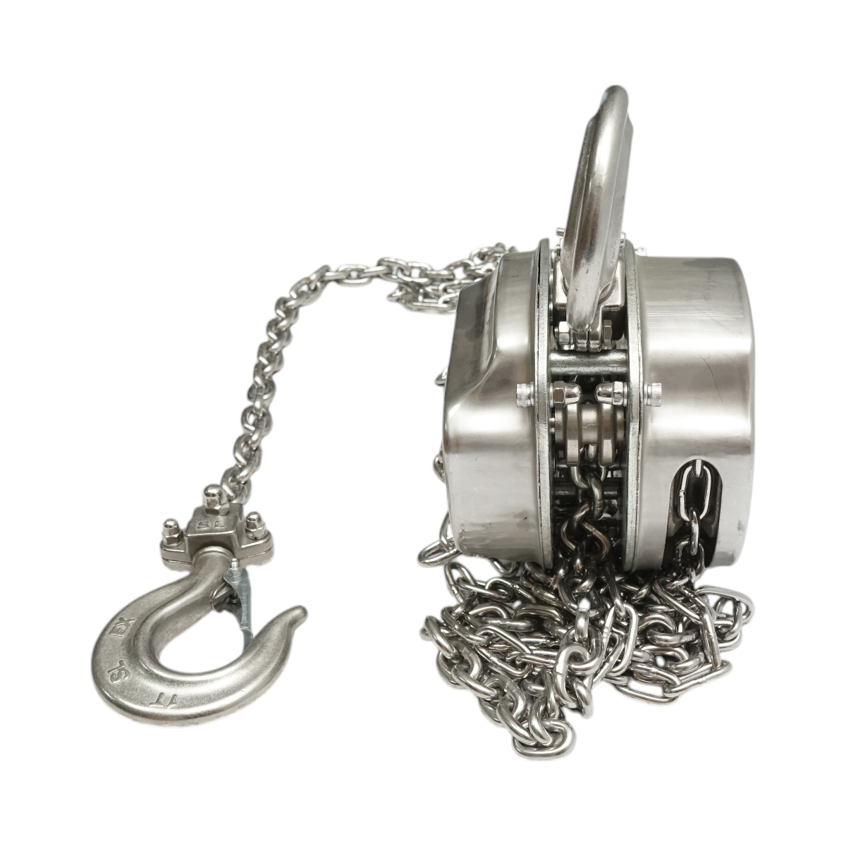 Palan manual inox cu lant 3m, sarcina maxima 1000 kg, carlig cu siguranta Breckner Germany - imagine 5