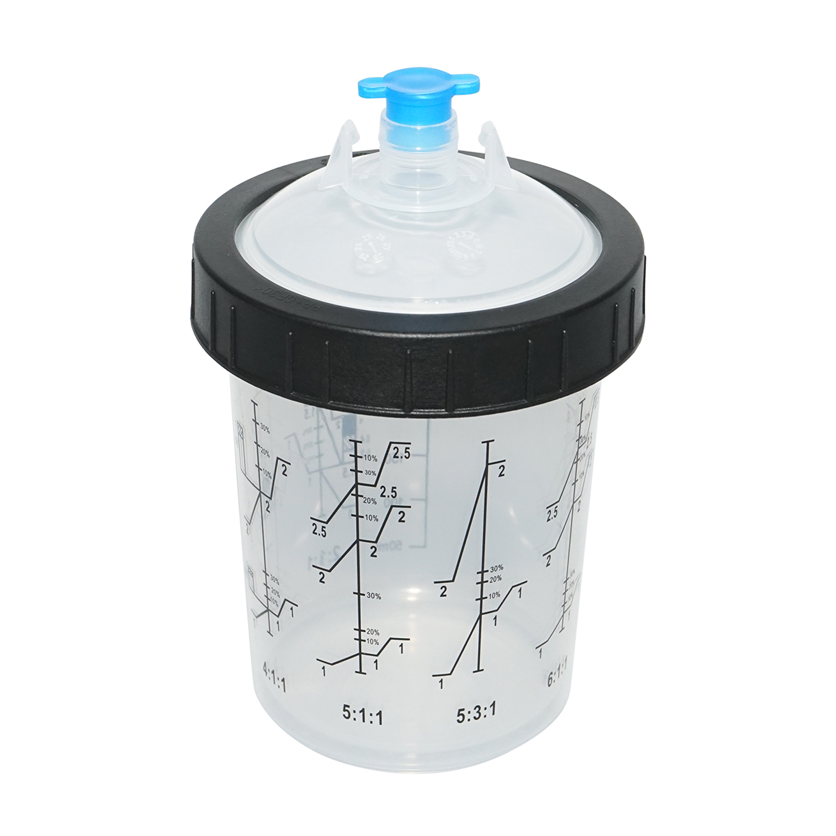 Set 50 pahare 400 ml mixare vopsea cu capac filtrant 125 microni pentru pistol de vopsit - imagine 3