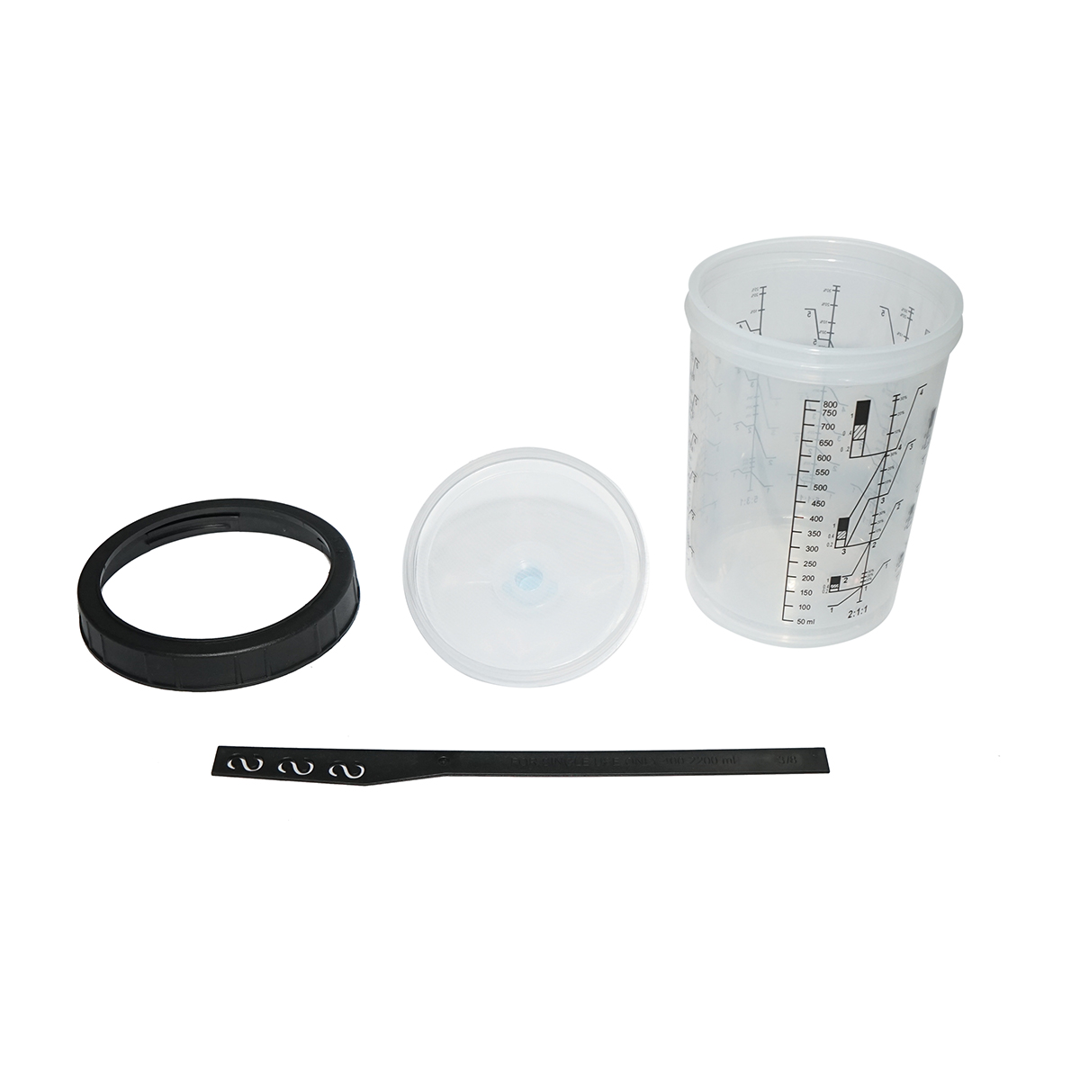 Set 50 pahare 800 ml mixare vopsea cu capac filtrant 125 microni pentru pistol de vopsit - imagine 4