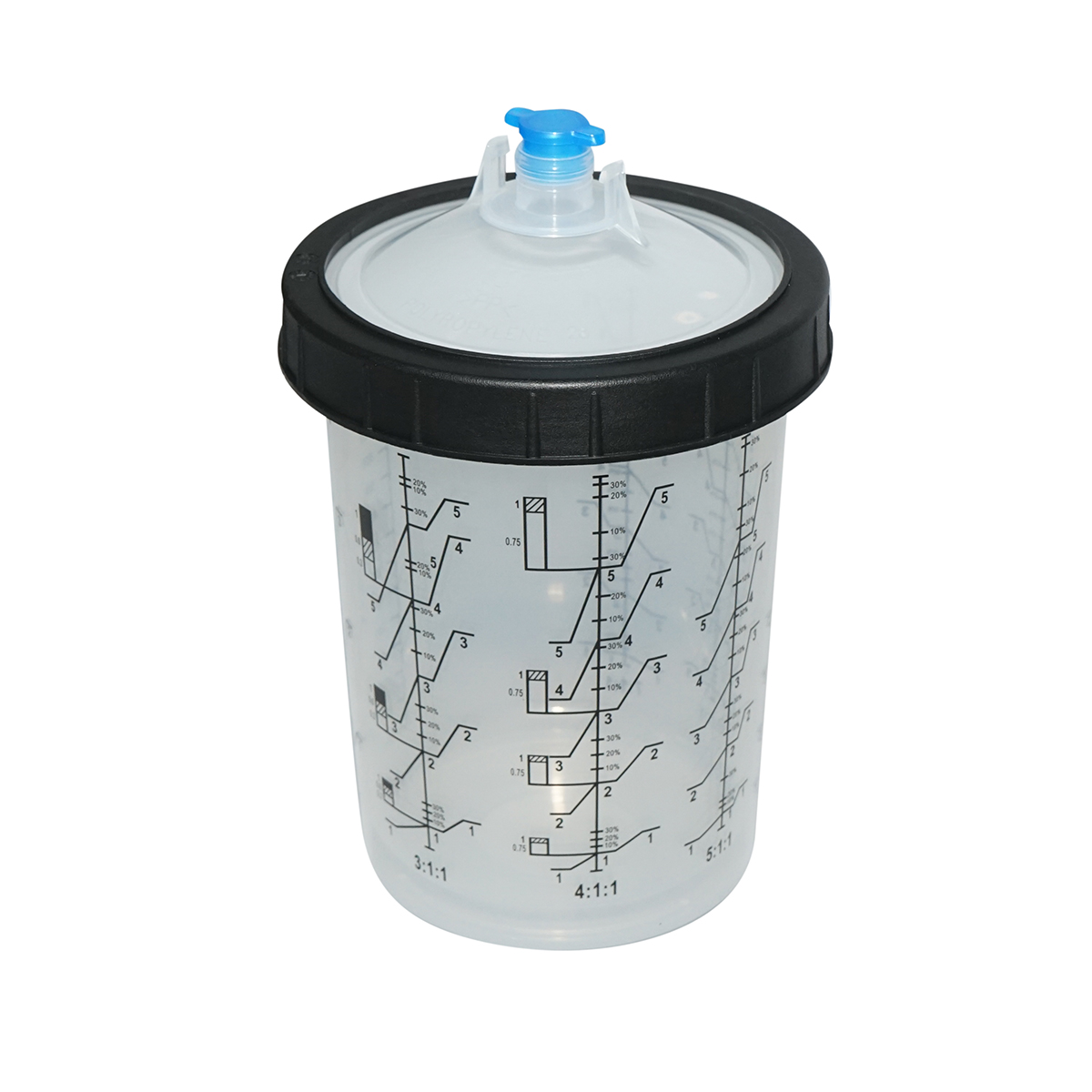 Set 50 pahare 800 ml mixare vopsea cu capac filtrant 125 microni pentru pistol de vopsit - imagine 3
