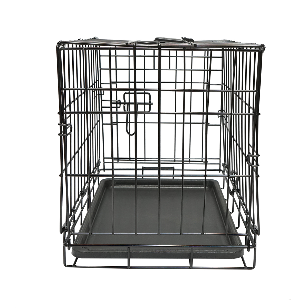 Cusca transport animale pliabila din metal cu tava detasabila si maner 44.5x30.5x36.5cm - imagine 5