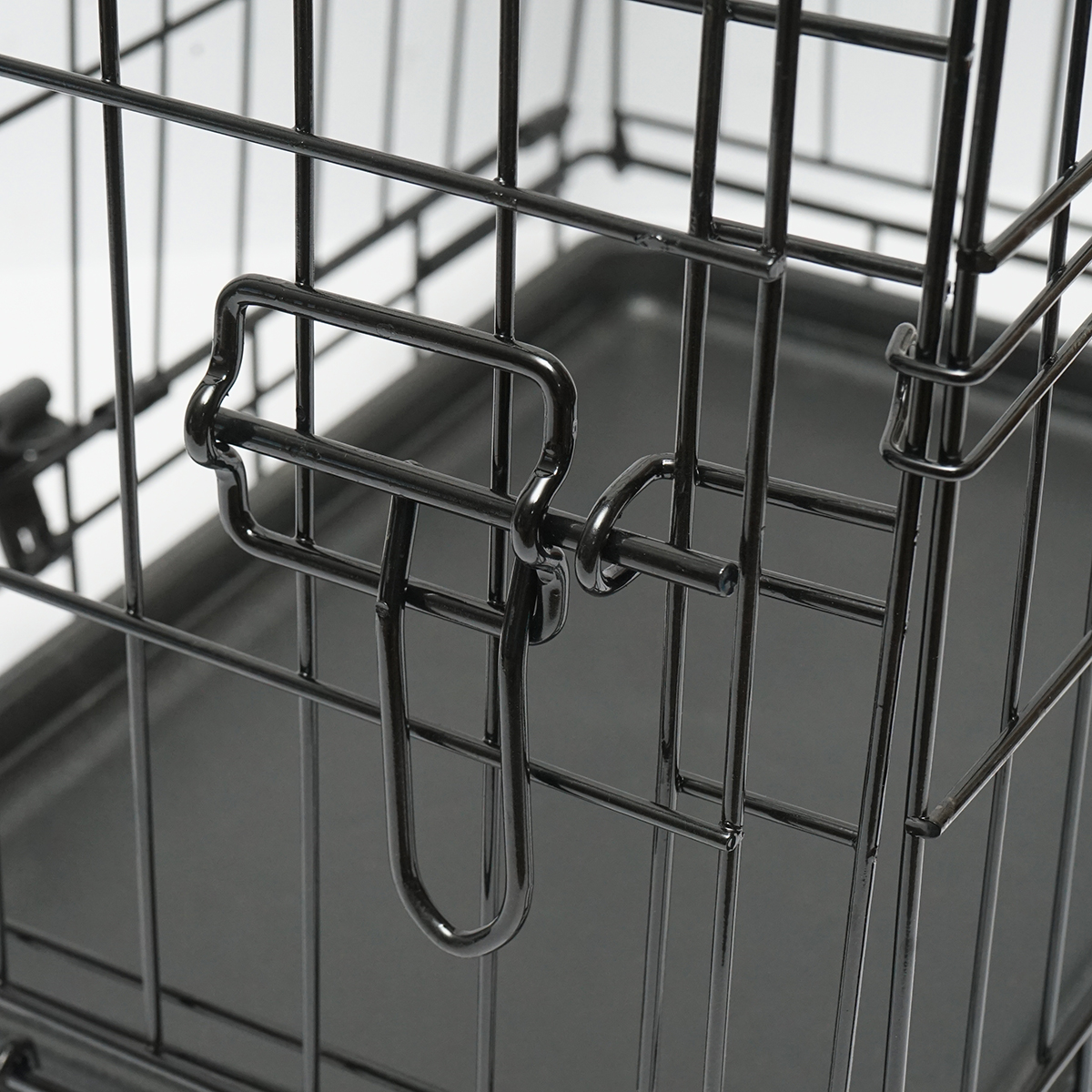 Cusca transport animale pliabila din metal cu tava detasabila si maner 44.5x30.5x36.5cm - imagine 7