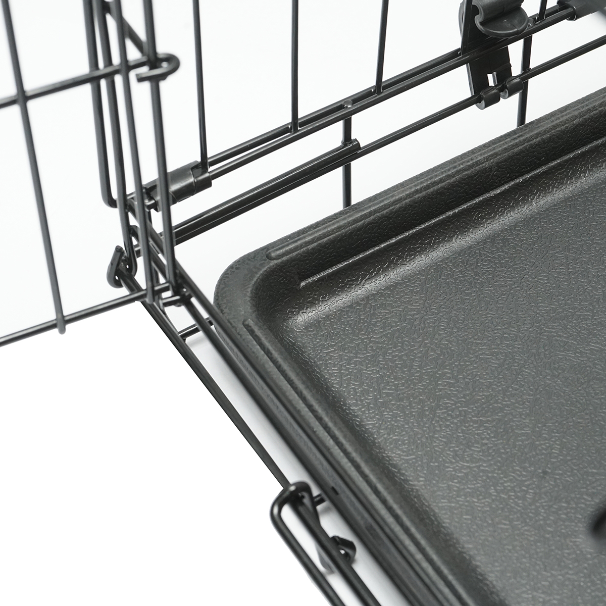 Cusca transport animale pliabila din metal cu tava detasabila si maner 44.5x30.5x36.5cm - imagine 6