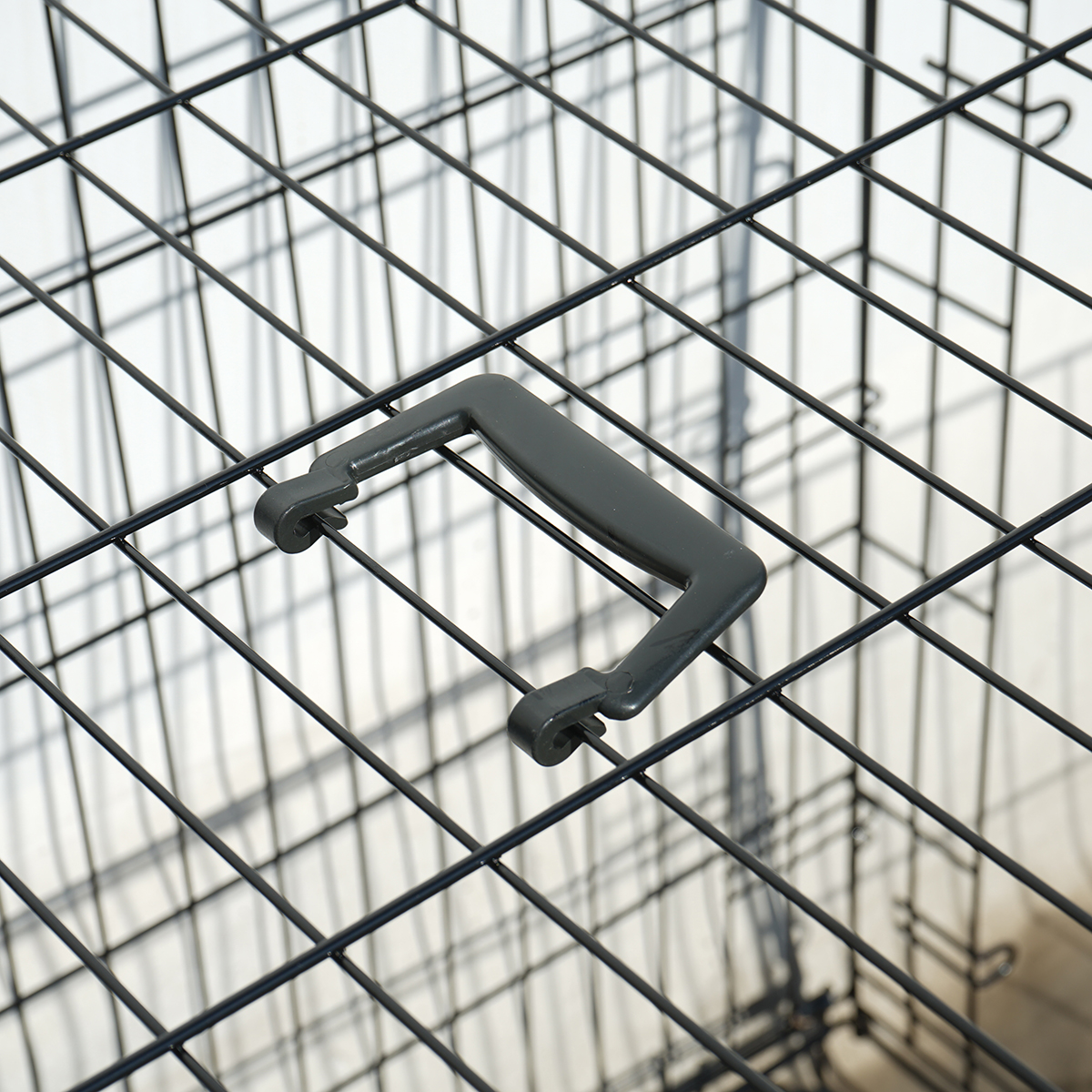 Cusca transport animale pliabila din metal cu 2 usi, tava detasabila si maner 75.5x47x54.5cm - imagine 6