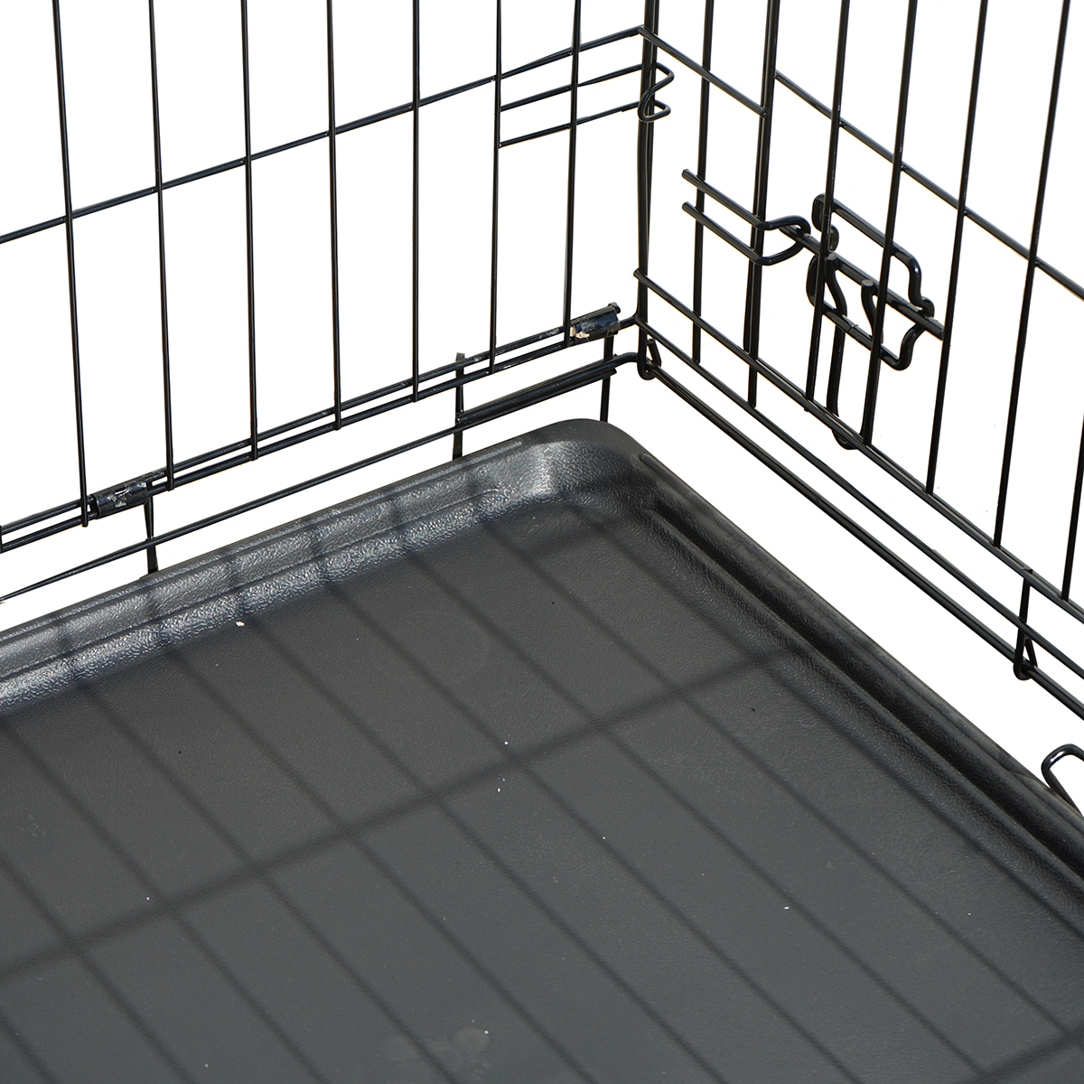 Cusca transport animale pliabila din metal cu 2 usi, tava detasabila si maner 122x75.5x84cm - imagine 5