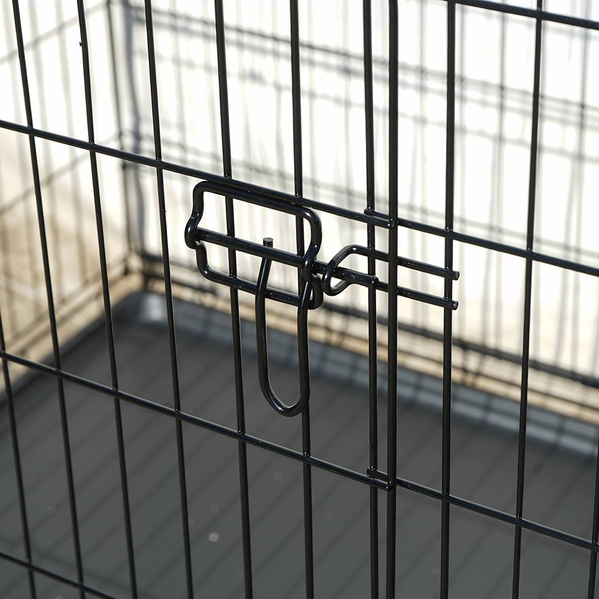 Cusca transport animale pliabila din metal cu 2 usi, tava detasabila si maner 122x75.5x84cm - imagine 4