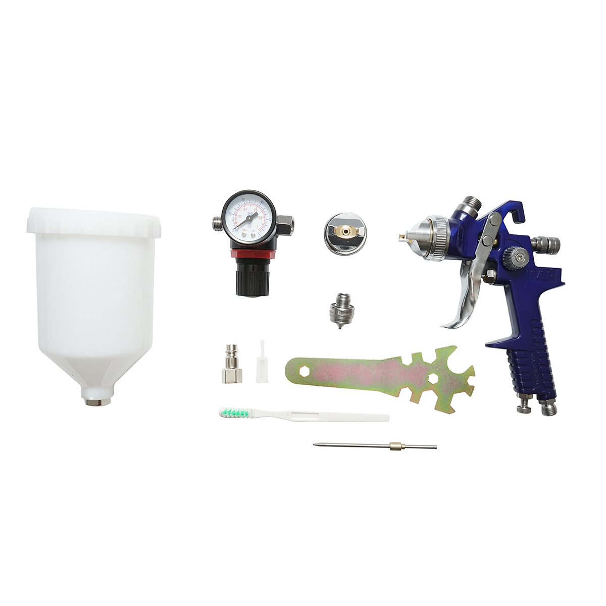 Set pistol de vopsit 600ml cu regulator presiune aer, duza 1.4/1.7mm HVLP, presiune max. 3.1 bar - imagine 2