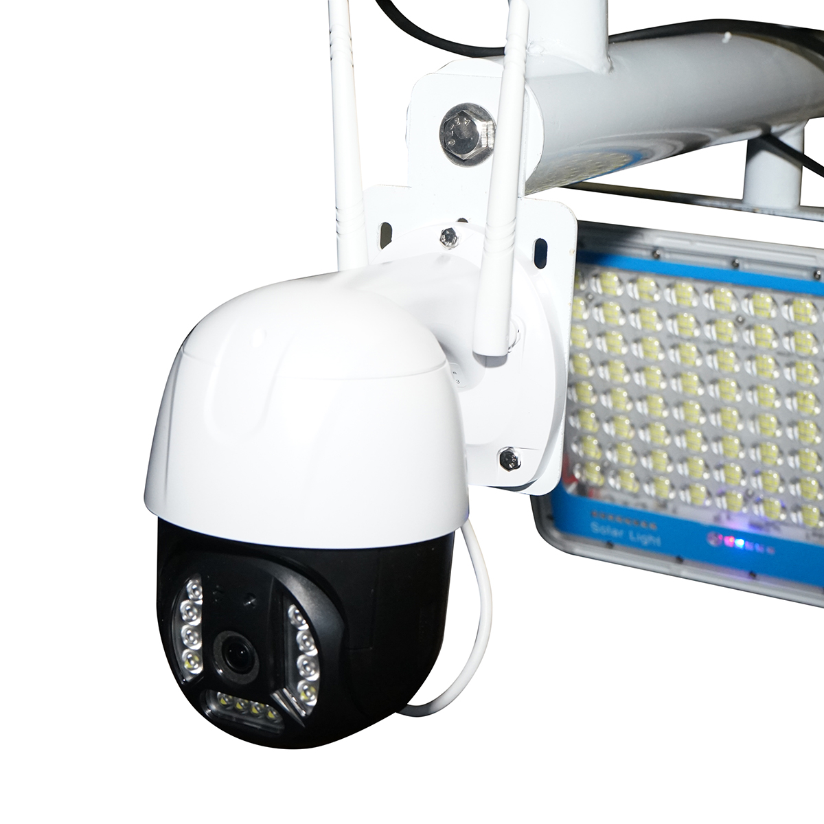 Lampa LED 300W cu panou solar 60W, baterie 14000mAh si camera supraveghere WIFI cu alarma Breckner Germany - imagine 5