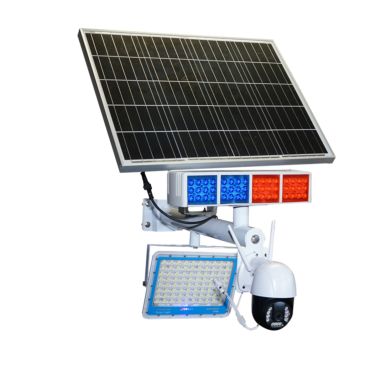 Lampa LED 300W cu panou solar 60W, baterie 14000mAh si camera supraveghere WIFI cu alarma Breckner Germany