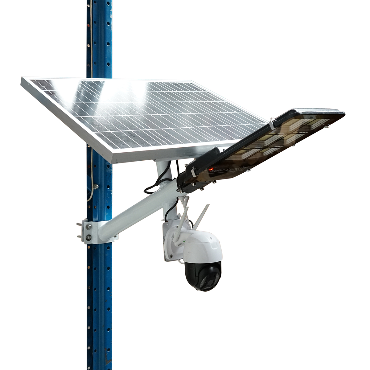 Lampa stradala LED 300W cu panou solar 60W, camera supraveghere 4G si baterie 16000mAh Breckner Germany - imagine 2