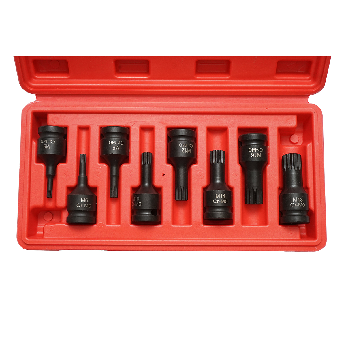 Trusa chei tubulare de impact spline M5-M18, patrat 1/2 inch 8 piese - imagine 3