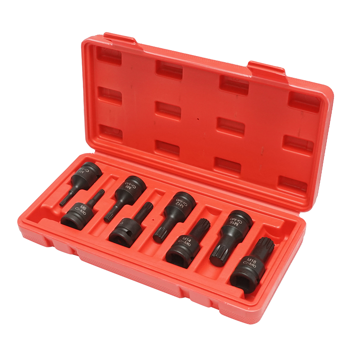Trusa chei tubulare de impact spline M5-M18, patrat 1/2 inch 8 piese - imagine 2
