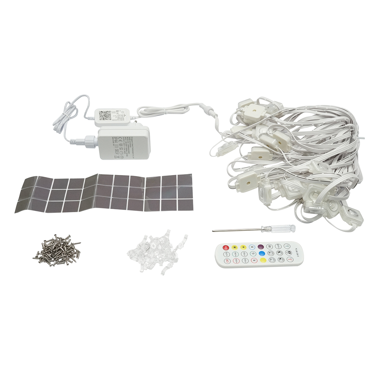 Kit lumini decorative smart RGBIC 15m pentru exterior cu telecomanda, control vocal, aplicatie Surplife
