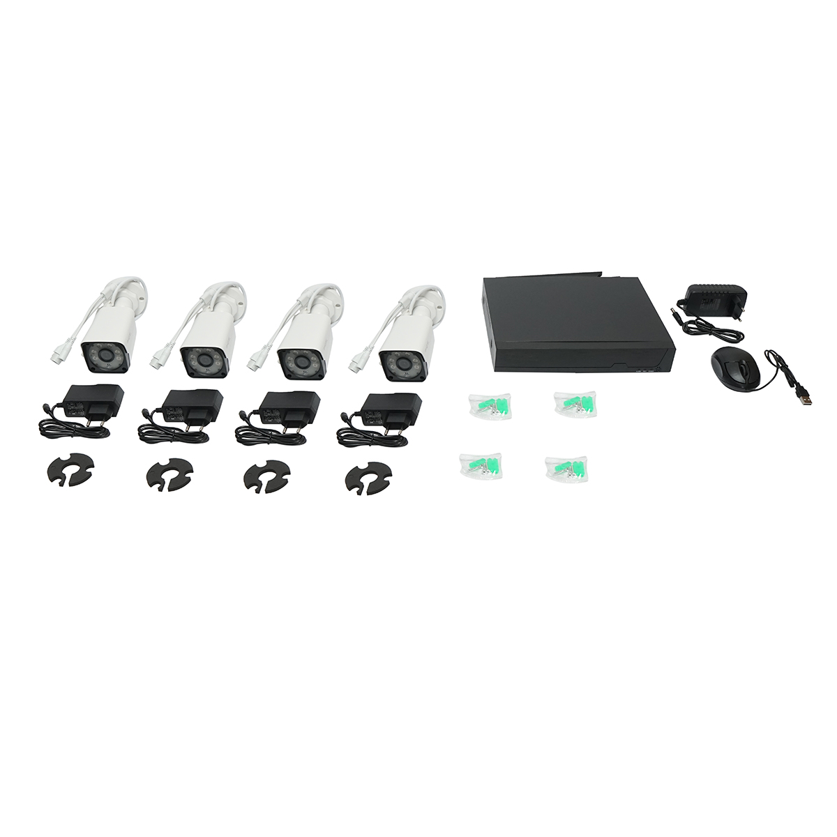 Sistem supraveghere 4 camere 3MP FHD, WIFI P2P, rotativa 360 PTZ cu senzor de miscare, alarma, night vision si aplicatie XMeye